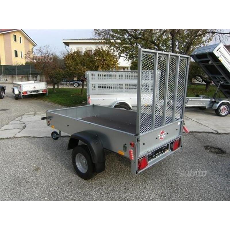 Rimorchio Stema 750Kg con rampa e sponde