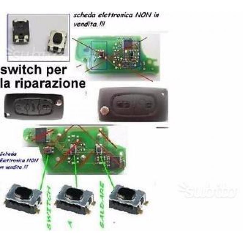 Chiave citroen peugeot completa di circuito 2o3 t
