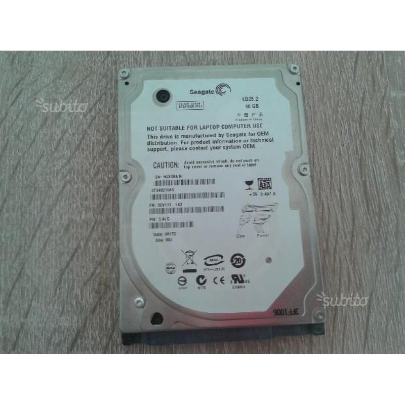 Hard disk per ps3 Seagate 40gb