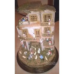 Presepe artigianale campana vetro h. 53