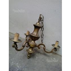 Lampadario vintage in ottone