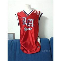 Canottiera rossa larga tipo basket tg l xl