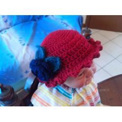 Cappello in lana per neonata o bambole reborn