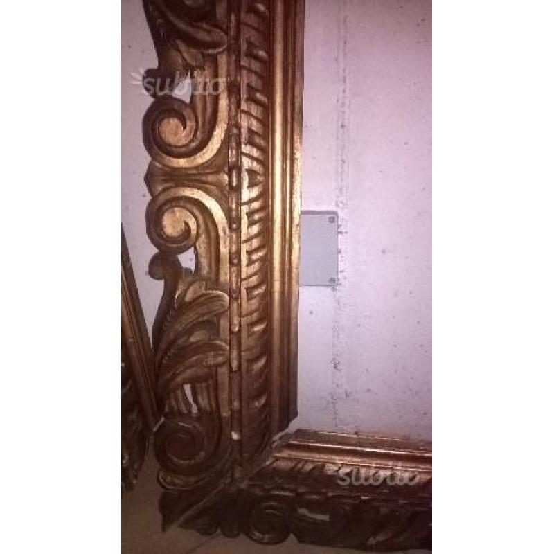 Cornice quadro legno antico vecchio foglie