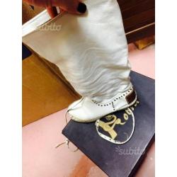 Scarpe Stivali Pelle Bianco EU 38