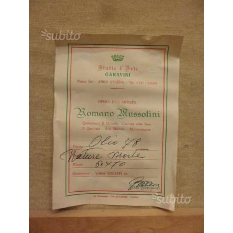 Romano MUSSOLINI olio firmato 1978