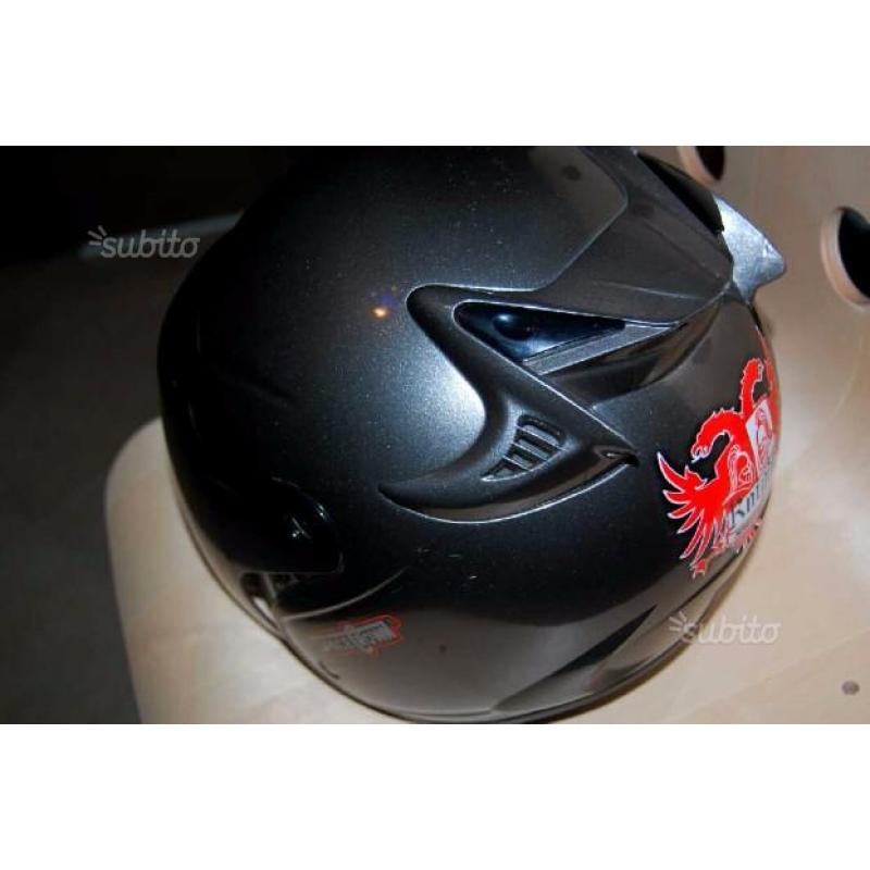 1 CASCO MOTO visiera scura colore metallizzato