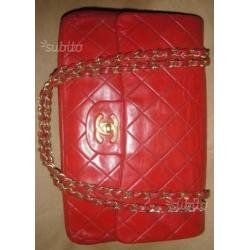 Chanel borsa vintage anni 80 in pelle rossa