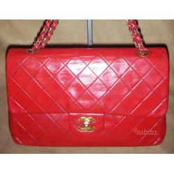 Chanel borsa vintage anni 80 in pelle rossa