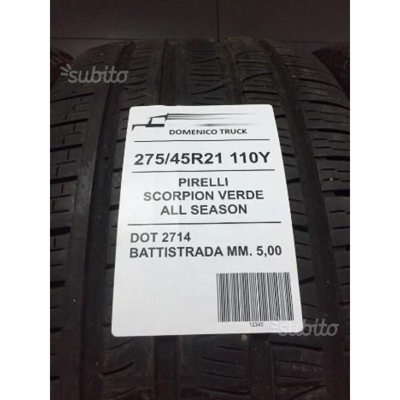 275 45 21 pneumatici 4 stagioni pirelli seimnuovi