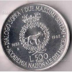 500 lire argento 1982 commemorative Galileo